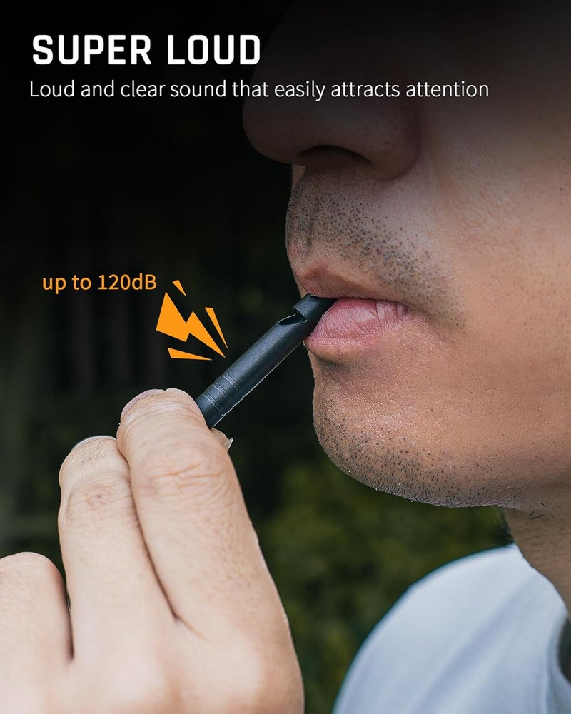 TISUR Titanium Emergency Whistle,120db Safety Whistle with Lanyard,Outdoor Survival Small Whistle for Life Saving,Hiking,Pets Training,Coach Sports - Image 4